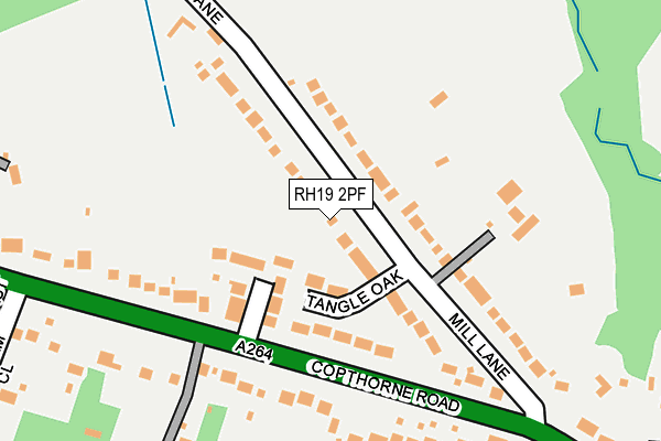 RH19 2PF map - OS OpenMap – Local (Ordnance Survey)