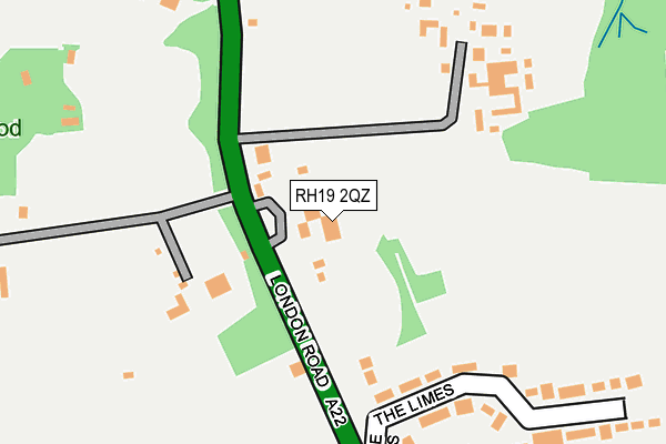 RH19 2QZ map - OS OpenMap – Local (Ordnance Survey)