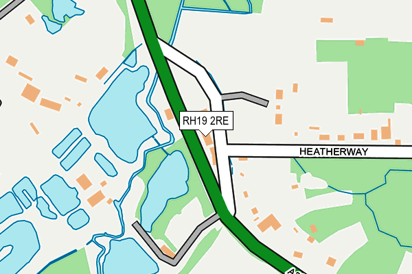 RH19 2RE map - OS OpenMap – Local (Ordnance Survey)