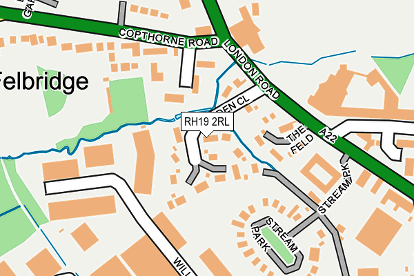 RH19 2RL map - OS OpenMap – Local (Ordnance Survey)