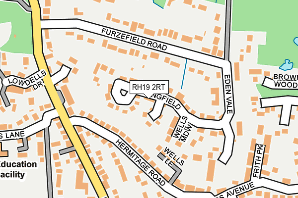 RH19 2RT map - OS OpenMap – Local (Ordnance Survey)
