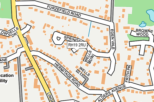 RH19 2RU map - OS OpenMap – Local (Ordnance Survey)