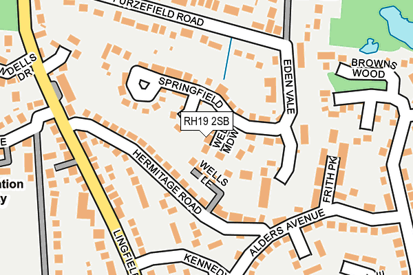 RH19 2SB map - OS OpenMap – Local (Ordnance Survey)