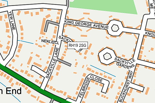 RH19 2SG map - OS OpenMap – Local (Ordnance Survey)