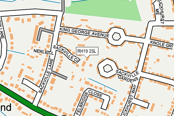 RH19 2SL map - OS OpenMap – Local (Ordnance Survey)