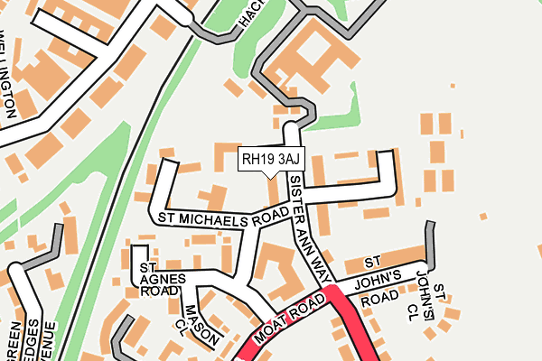 RH19 3AJ map - OS OpenMap – Local (Ordnance Survey)