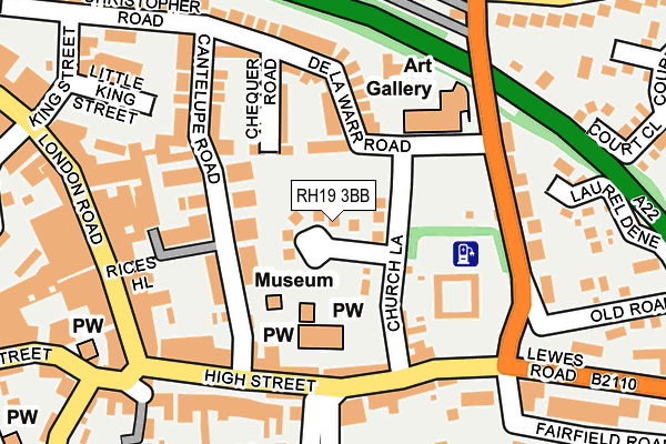 RH19 3BB map - OS OpenMap – Local (Ordnance Survey)