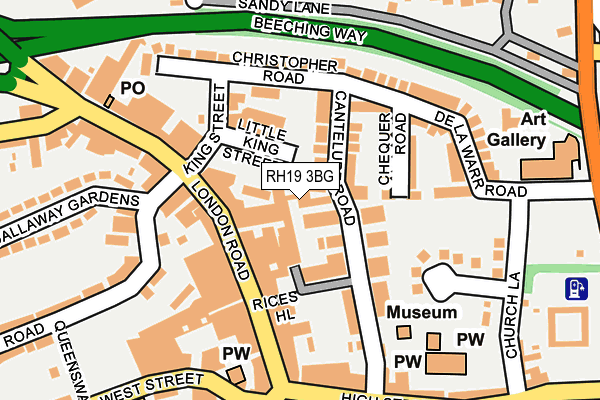 RH19 3BG map - OS OpenMap – Local (Ordnance Survey)