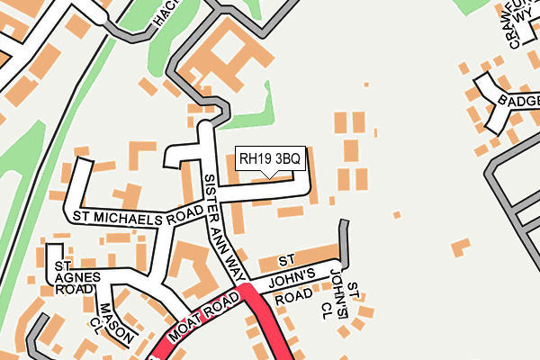RH19 3BQ map - OS OpenMap – Local (Ordnance Survey)