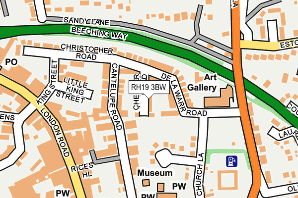 RH19 3BW map - OS OpenMap – Local (Ordnance Survey)