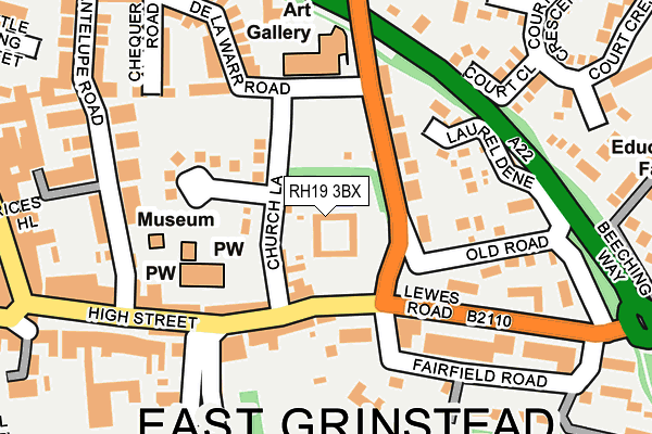 RH19 3BX map - OS OpenMap – Local (Ordnance Survey)