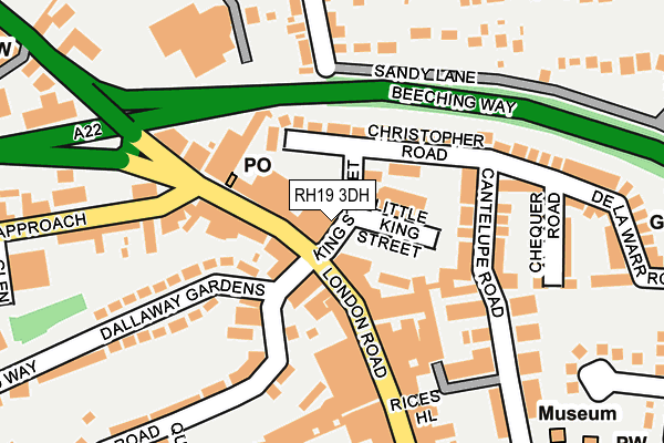 RH19 3DH map - OS OpenMap – Local (Ordnance Survey)