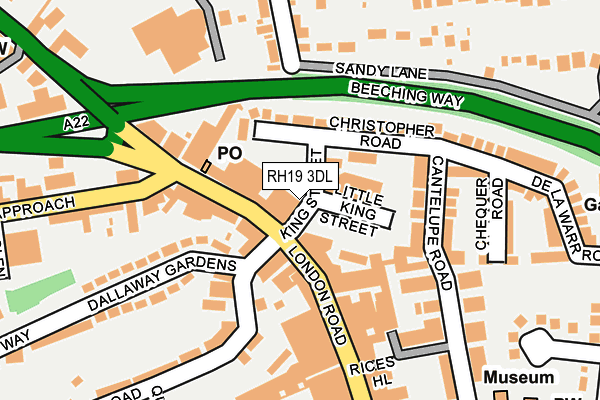 RH19 3DL map - OS OpenMap – Local (Ordnance Survey)