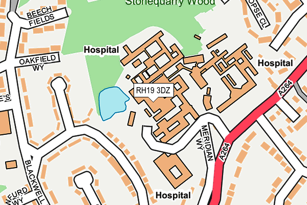 RH19 3DZ map - OS OpenMap – Local (Ordnance Survey)