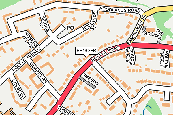 RH19 3ER map - OS OpenMap – Local (Ordnance Survey)