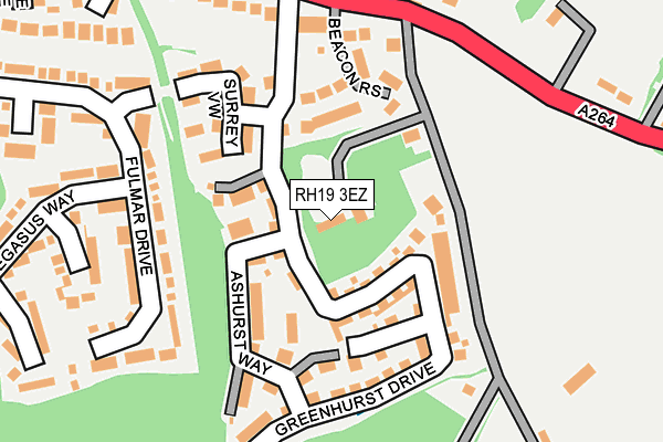 RH19 3EZ map - OS OpenMap – Local (Ordnance Survey)