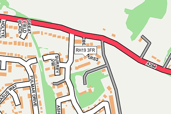 RH19 3FR map - OS OpenMap – Local (Ordnance Survey)