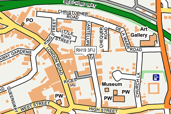RH19 3FU map - OS OpenMap – Local (Ordnance Survey)