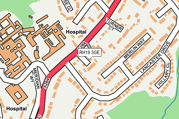 RH19 3GE map - OS OpenMap – Local (Ordnance Survey)