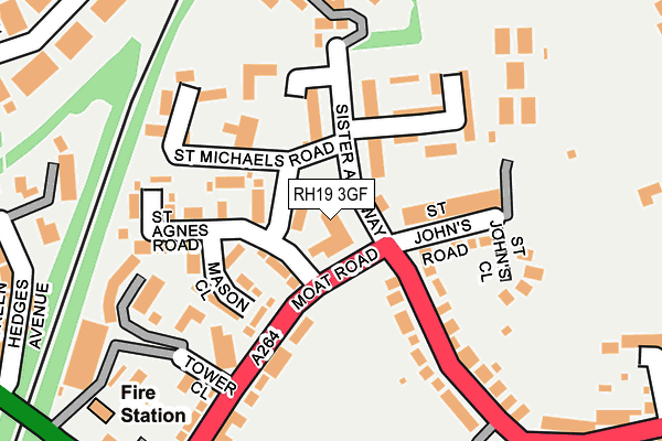 RH19 3GF map - OS OpenMap – Local (Ordnance Survey)