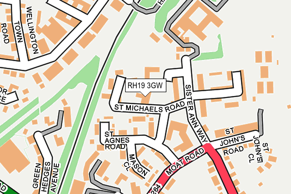 RH19 3GW map - OS OpenMap – Local (Ordnance Survey)
