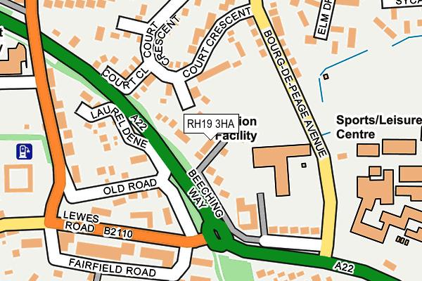 RH19 3HA map - OS OpenMap – Local (Ordnance Survey)