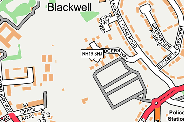 RH19 3HJ map - OS OpenMap – Local (Ordnance Survey)