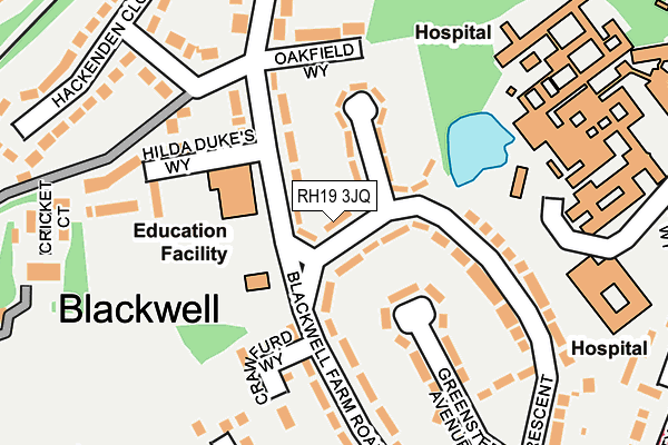 RH19 3JQ map - OS OpenMap – Local (Ordnance Survey)