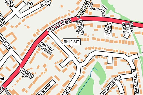 RH19 3JT map - OS OpenMap – Local (Ordnance Survey)