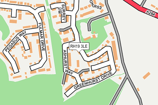 RH19 3LE map - OS OpenMap – Local (Ordnance Survey)