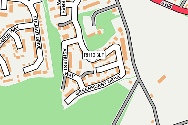 RH19 3LF map - OS OpenMap – Local (Ordnance Survey)