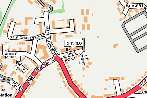 RH19 3LG map - OS OpenMap – Local (Ordnance Survey)