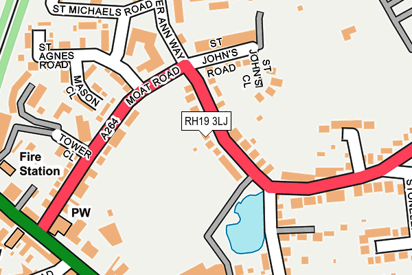 RH19 3LJ map - OS OpenMap – Local (Ordnance Survey)