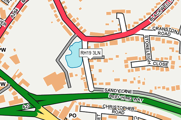 RH19 3LN map - OS OpenMap – Local (Ordnance Survey)