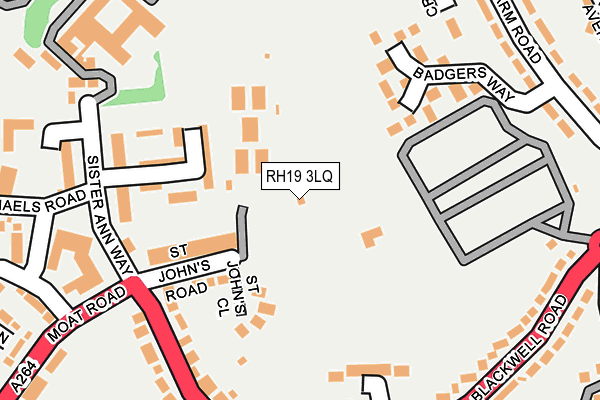 RH19 3LQ map - OS OpenMap – Local (Ordnance Survey)