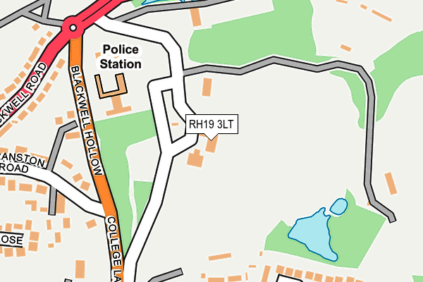 RH19 3LT map - OS OpenMap – Local (Ordnance Survey)