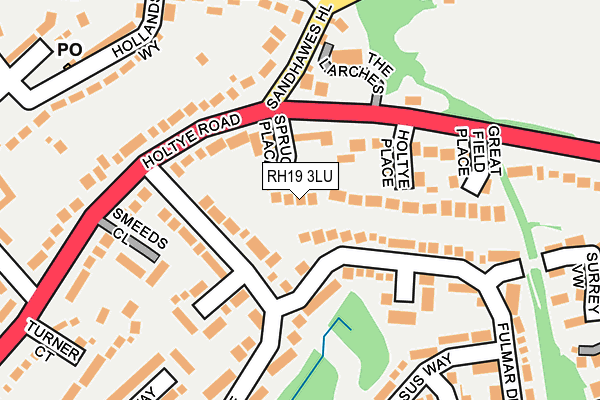 RH19 3LU map - OS OpenMap – Local (Ordnance Survey)