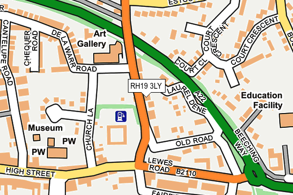 RH19 3LY map - OS OpenMap – Local (Ordnance Survey)