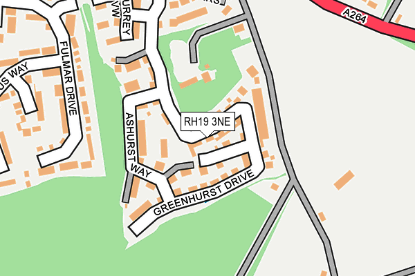 RH19 3NE map - OS OpenMap – Local (Ordnance Survey)