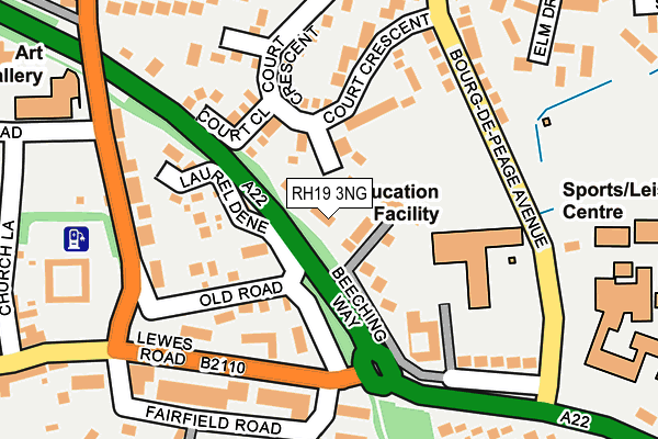 RH19 3NG map - OS OpenMap – Local (Ordnance Survey)