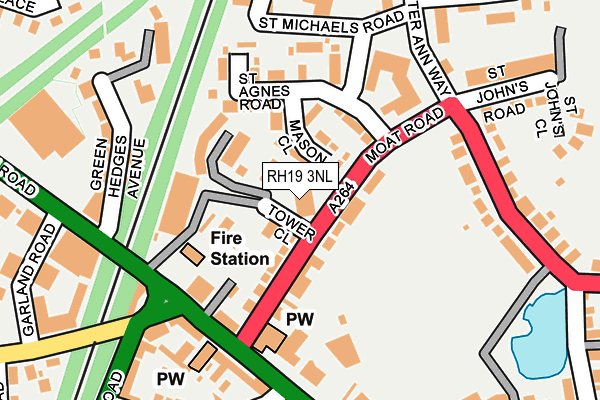 RH19 3NL map - OS OpenMap – Local (Ordnance Survey)