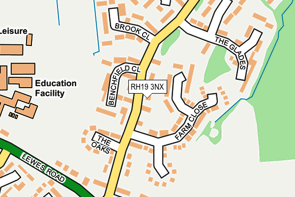 RH19 3NX map - OS OpenMap – Local (Ordnance Survey)