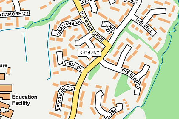 RH19 3NY map - OS OpenMap – Local (Ordnance Survey)