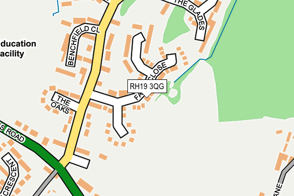 RH19 3QG map - OS OpenMap – Local (Ordnance Survey)