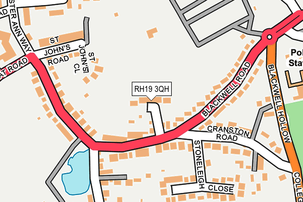 RH19 3QH map - OS OpenMap – Local (Ordnance Survey)