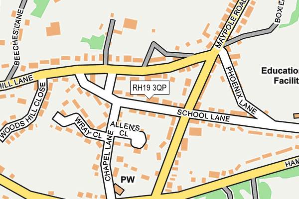 RH19 3QP map - OS OpenMap – Local (Ordnance Survey)