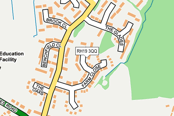 RH19 3QQ map - OS OpenMap – Local (Ordnance Survey)