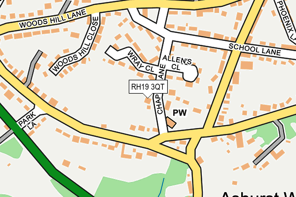 RH19 3QT map - OS OpenMap – Local (Ordnance Survey)