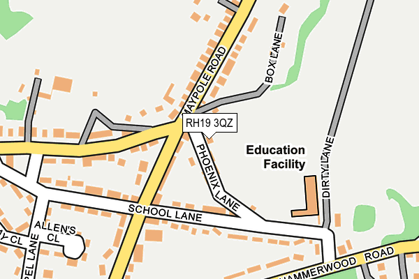 RH19 3QZ map - OS OpenMap – Local (Ordnance Survey)