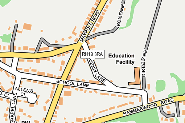 RH19 3RA map - OS OpenMap – Local (Ordnance Survey)